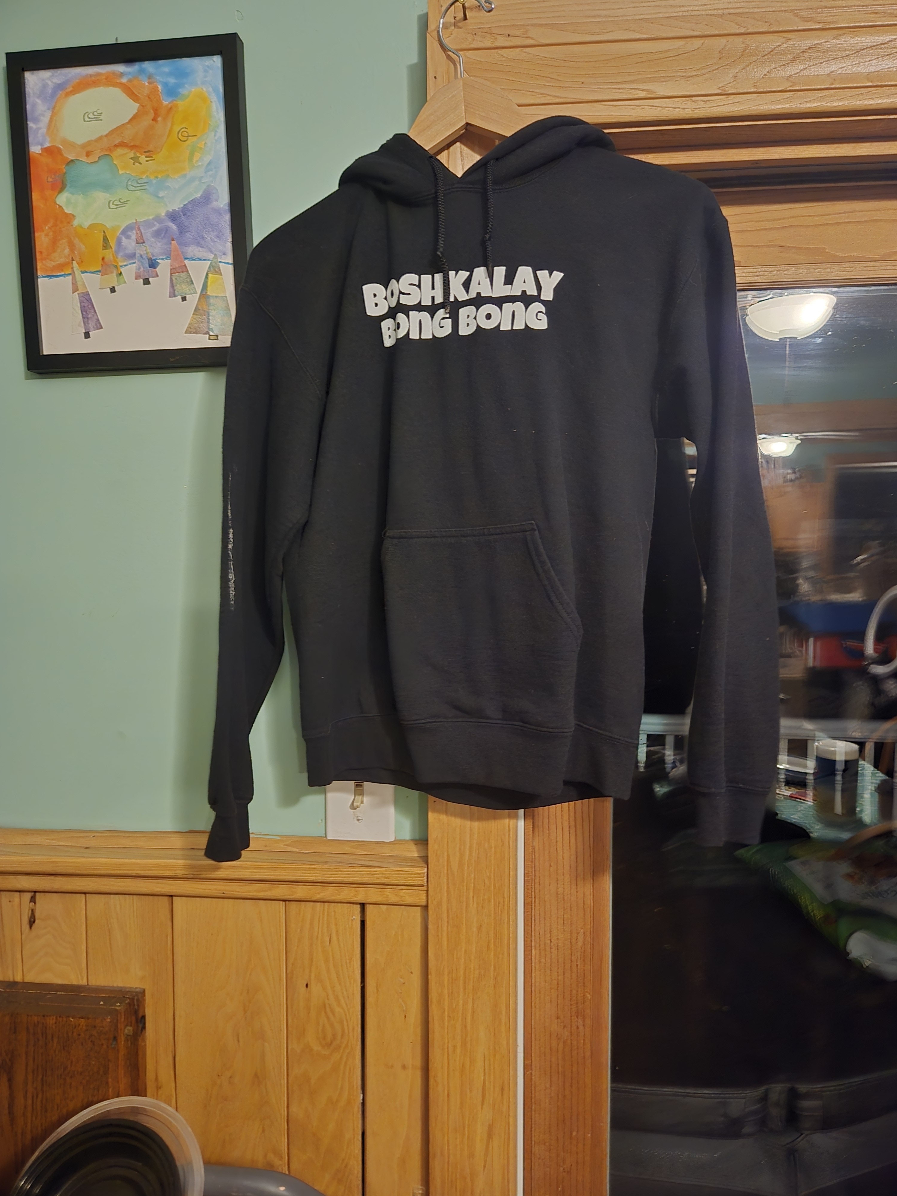 Gildan Black Hoodie With White Bosh Kalay Bong Bong Graphic